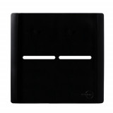 Placa p/ 2 Interruptores 4x4 - Novara Preto Brilhante 